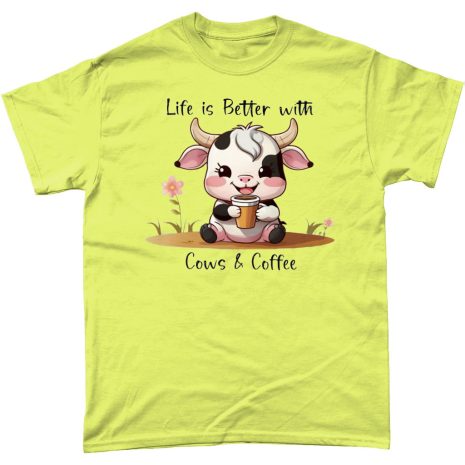 Life is better with cows & coffee T-Shirt Life is better with cows & coffee T-Shirt Cornsilk