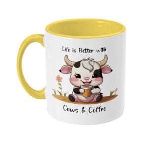 121Mc Life is Better with Cows & Coffee Yellow