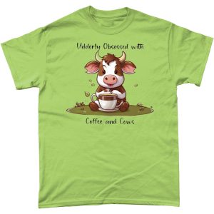 Home Page 20 Udderly Obsessed with Coffee and Cows Kiwi Tee