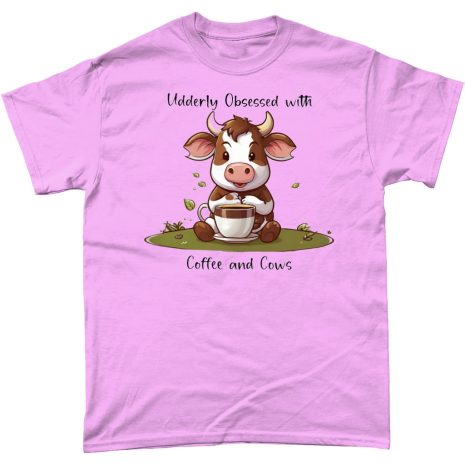 Udderly Obsessed with Coffee and Cows Tee Udderly Obsessed with Coffee and Cows Light Pink Tee